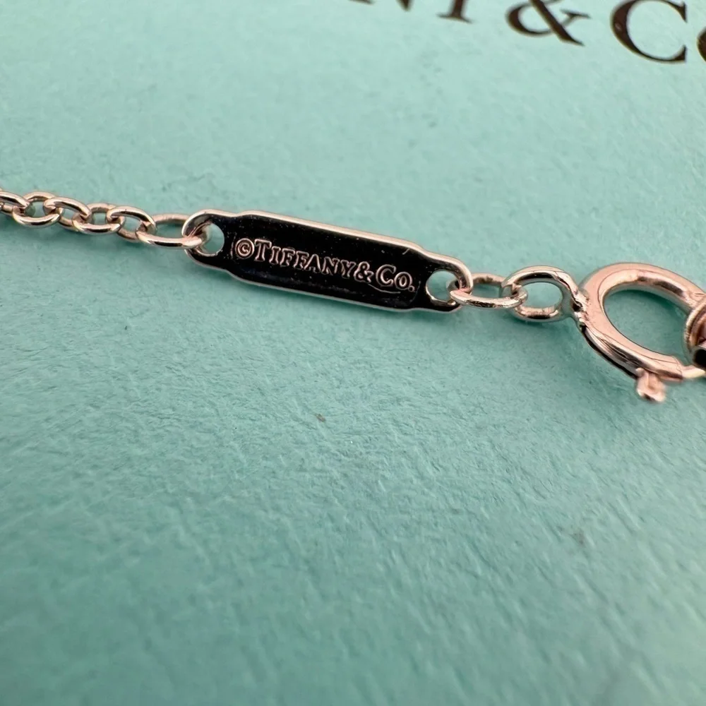 RARE Tiffany & Co. 18k Pave 💎 Diamond Padlock Necklace White Gold - Picture 8 of 9